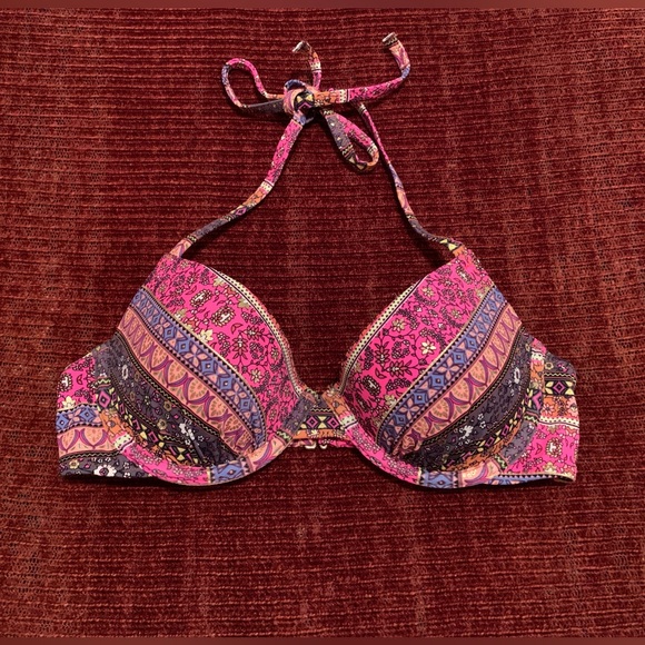 NWOT Pink & Gold Bikini Top (Underwire) - Picture 1 of 12